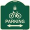 Signmission Parking W/ Lock Cycle & Bidirectional Arrow Heavy-Gauge Aluminum Sign, 18" x 18", G-1818-23475 A-DES-G-1818-23475 - alternate 1